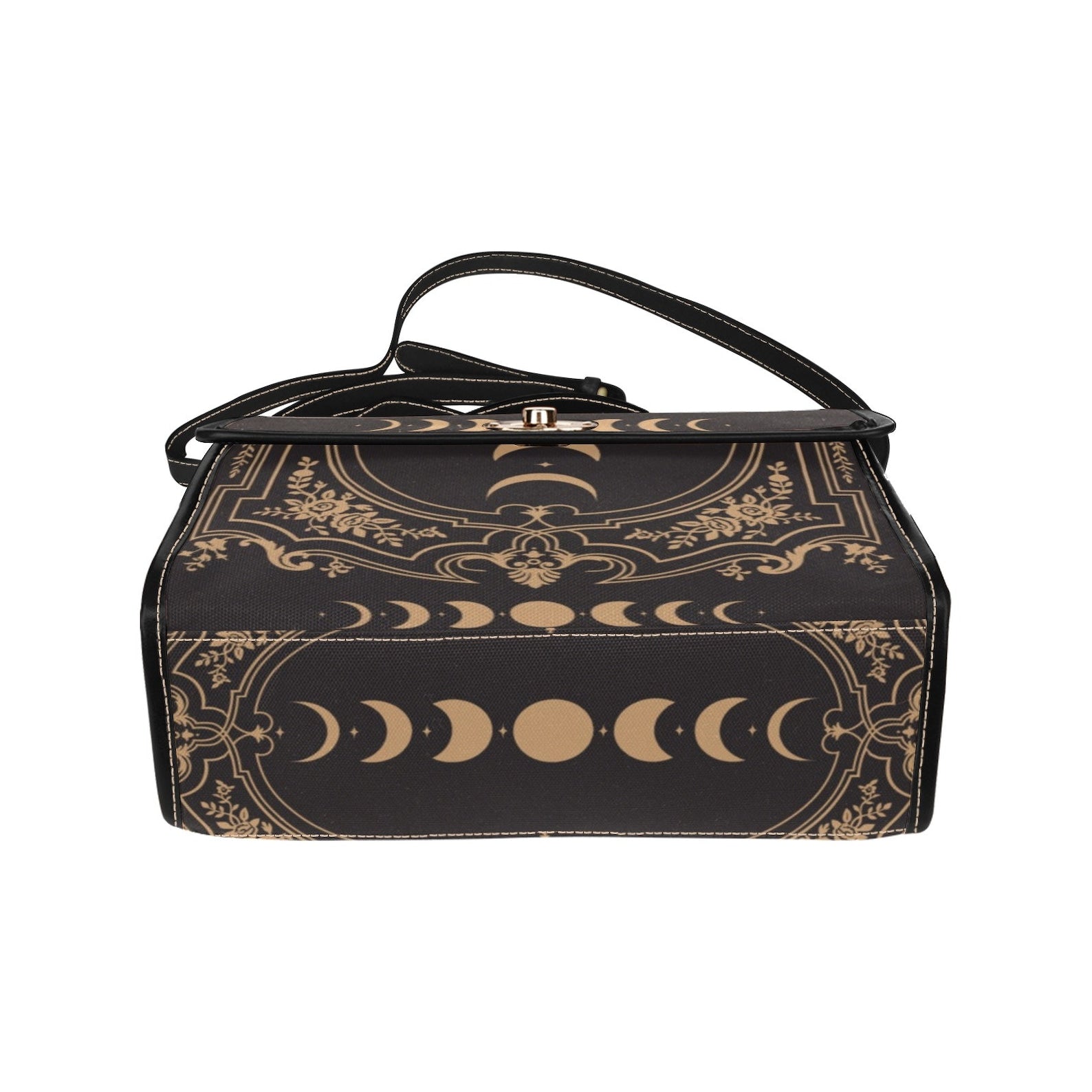 Witchy Classic Moon Phases Satchel Handbag For Boho Hippie