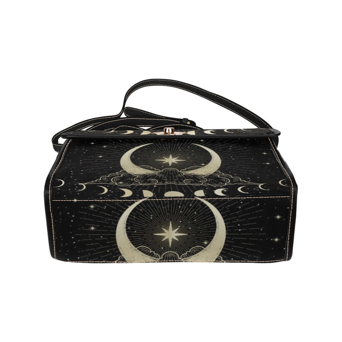 Wicca Lunar Cycle Parallel Universal Witchy Satchel Handbag For Boho Hippie