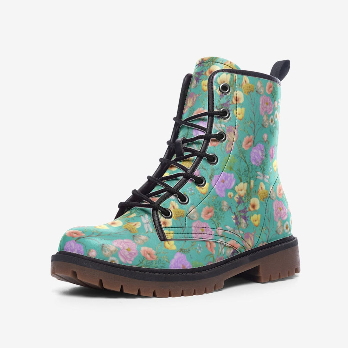 Hippie Art Zone - Wildflower Combat Boots.