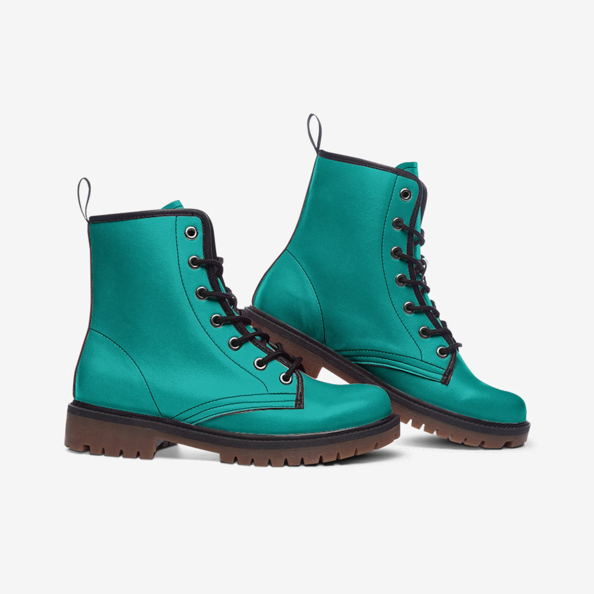 Hippie Art Zone - Luxury Blue Vegan Combat Boots.