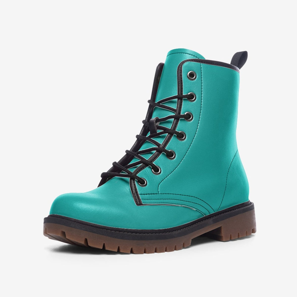 Hippie Art Zone - Luxury Blue Vegan Combat Boots.