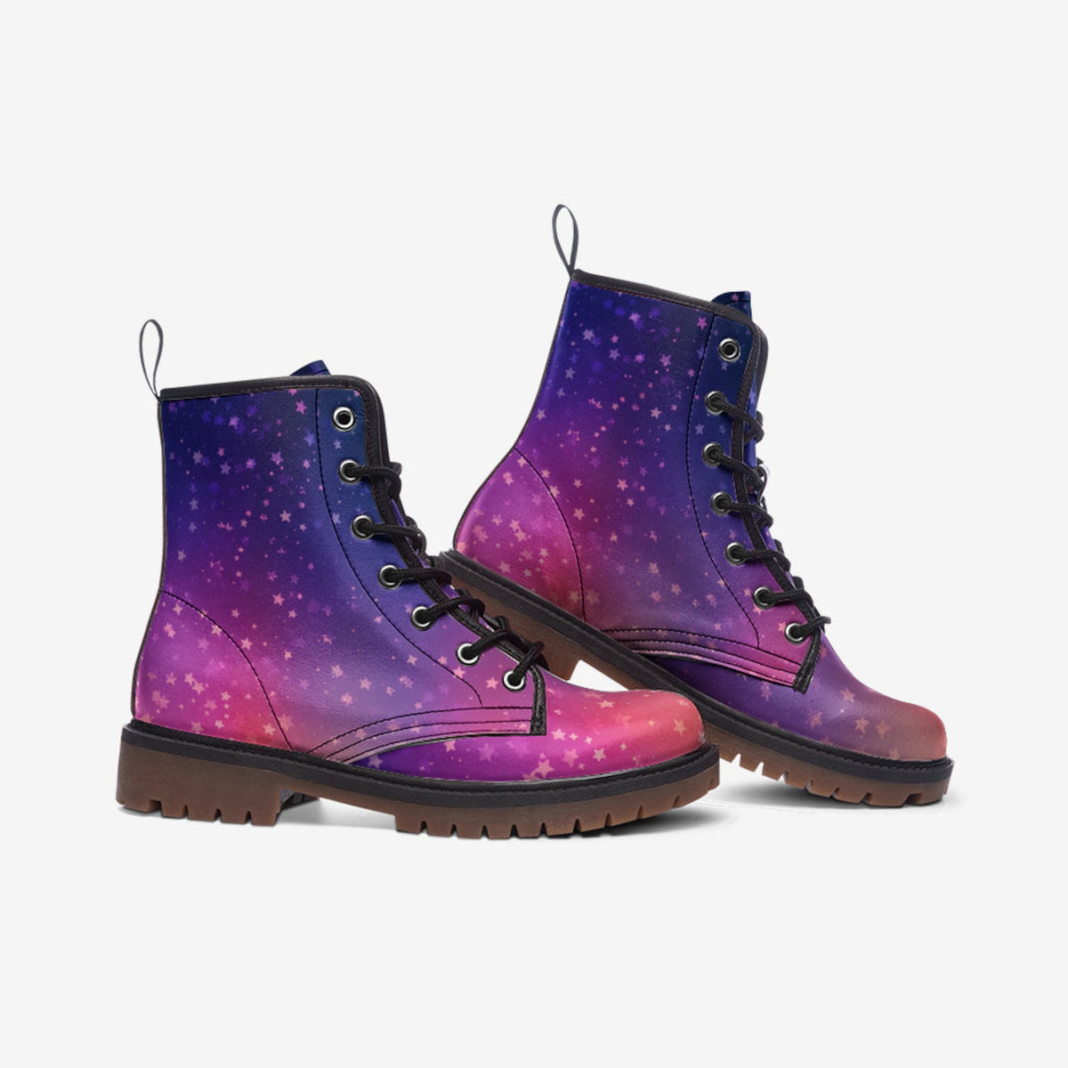 Hippie Art Zone - Pastel Galaxy Vegan Combat Boots.