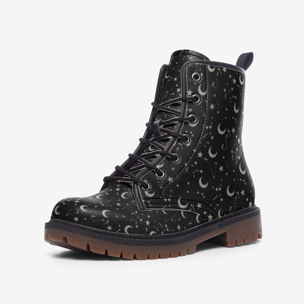 Hippie Art Zone - Celestial Vegan Combat Boots.