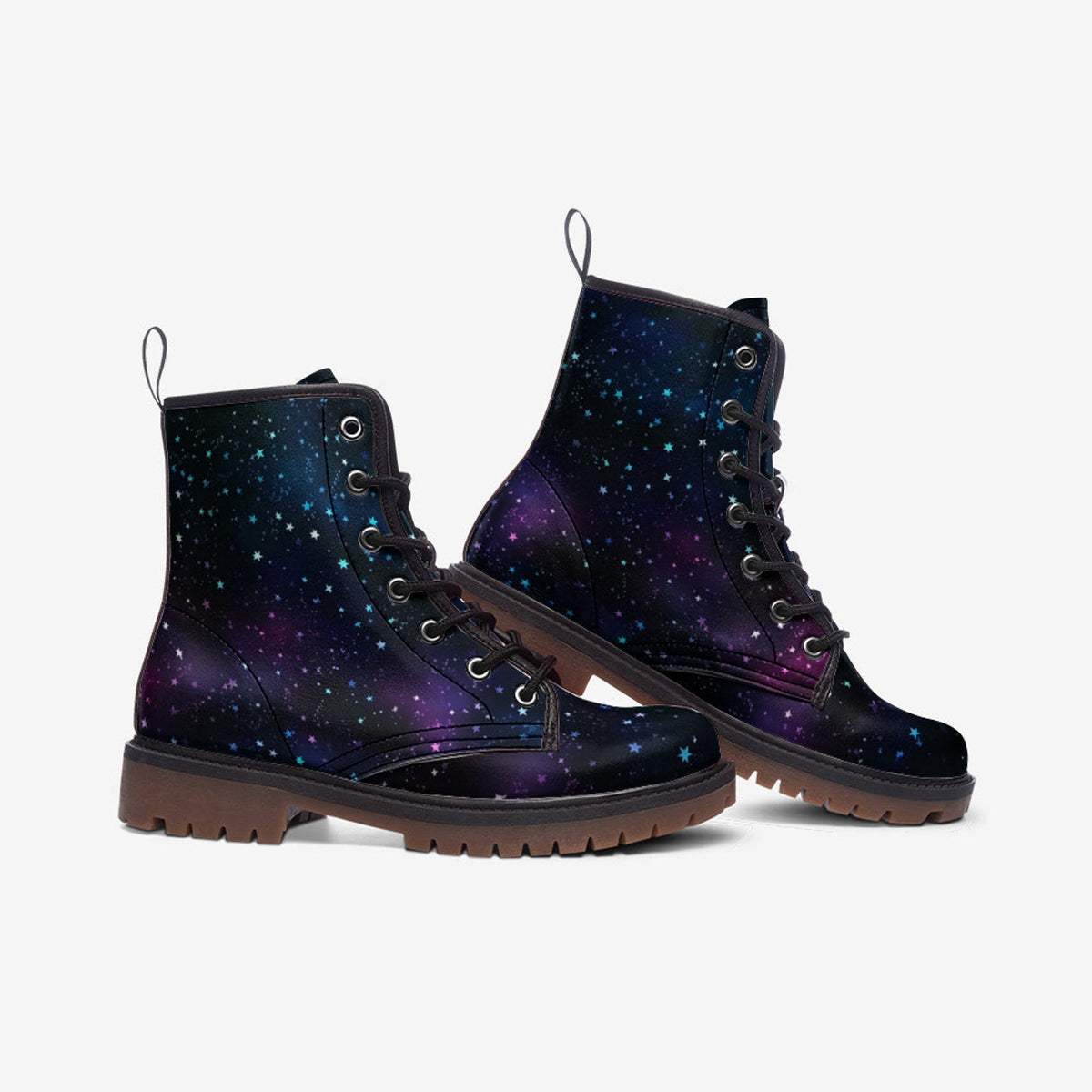 Hippie Art Zone - Twilight Galaxy Vegan Combat Boots.