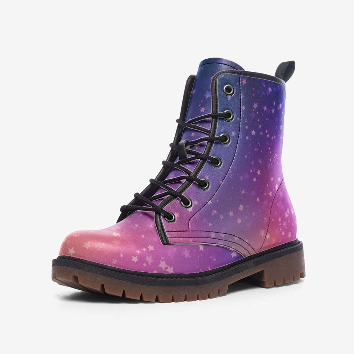 Hippie Art Zone - Pastel Galaxy Vegan Combat Boots.