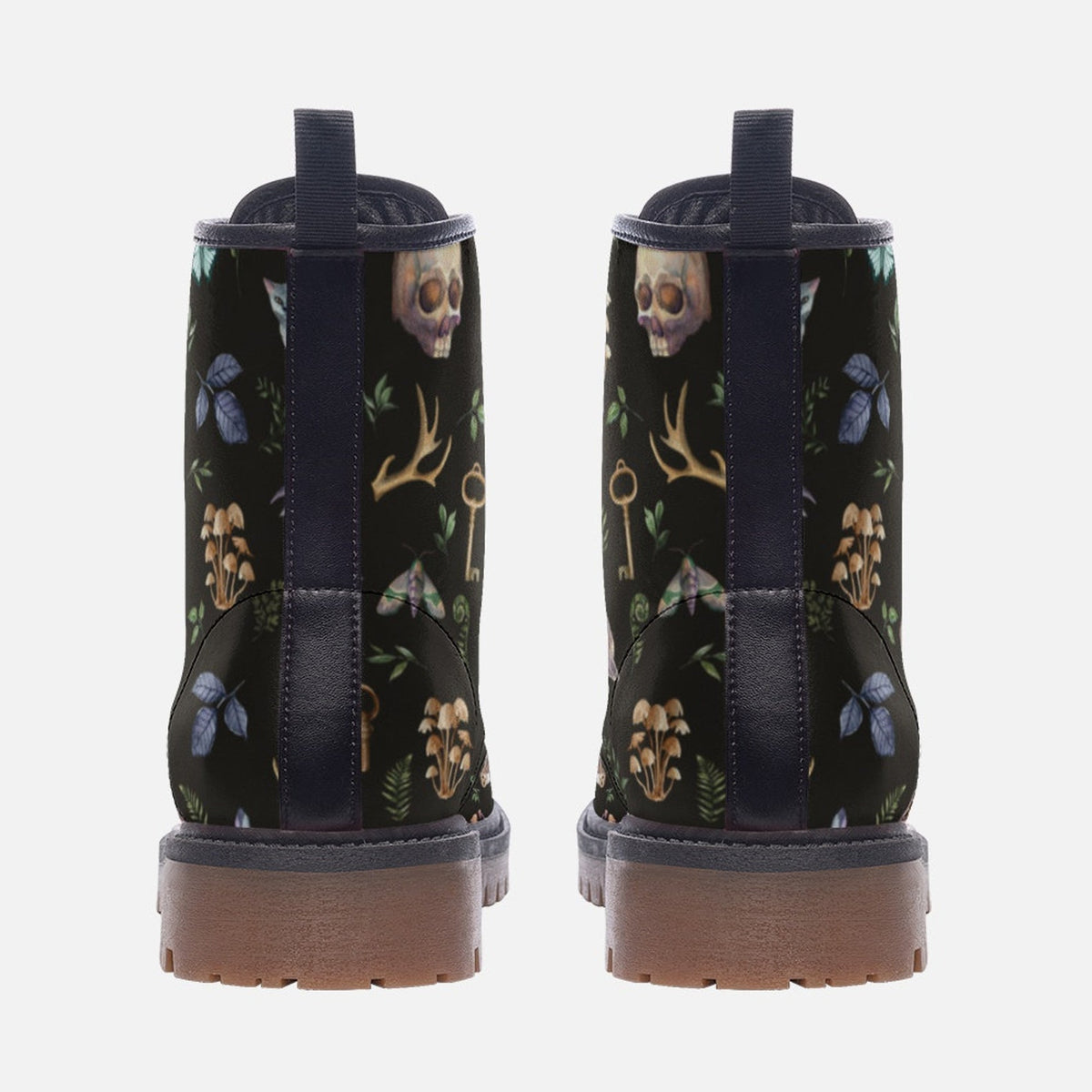 Hippie Art Zone -  Skull Witchy Things Vegan Leather Combat Boots