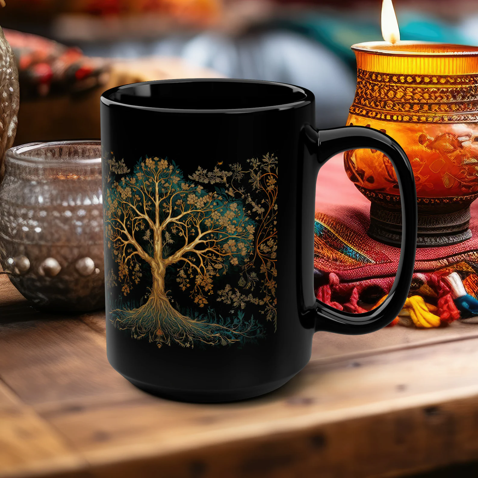 hippiartzone Mug - Alchemical Style Tree of Life Coffee Mug.
