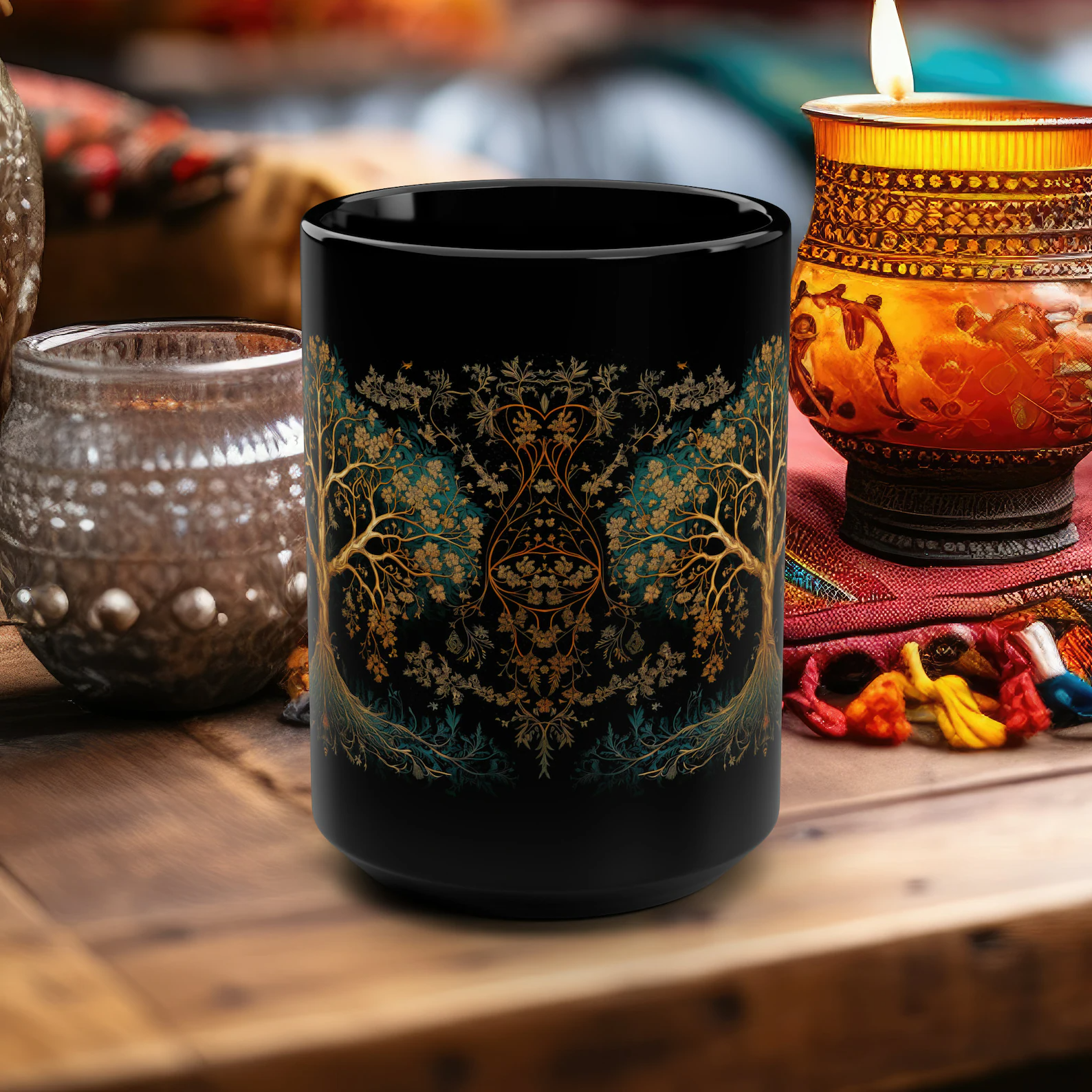 hippiartzone Mug - Alchemical Style Tree of Life Coffee Mug.