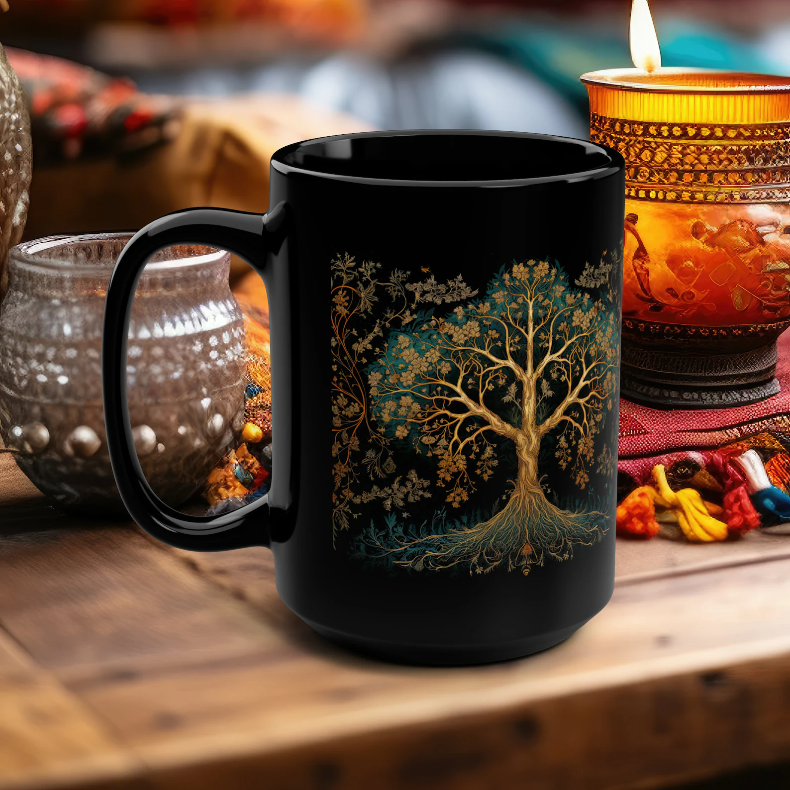hippiartzone Mug - Alchemical Style Tree of Life Coffee Mug.