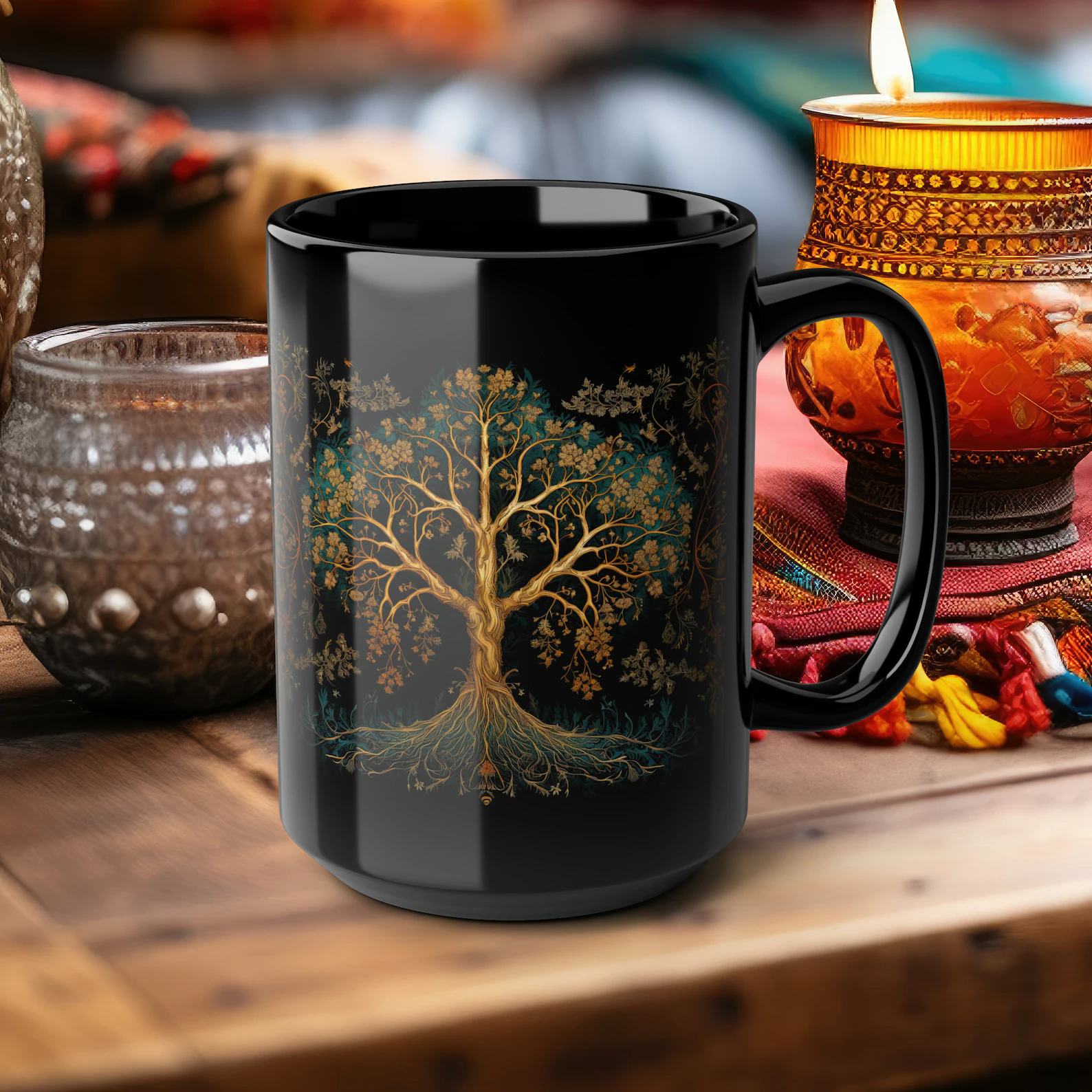 hippiartzone Mug - Alchemical Style Tree of Life Coffee Mug.