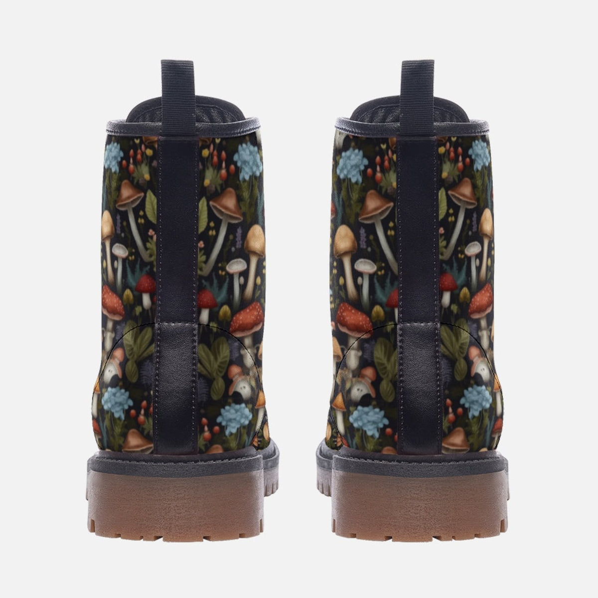 Hippie Art Zone - Woodland Mushrooms Combat Boots.