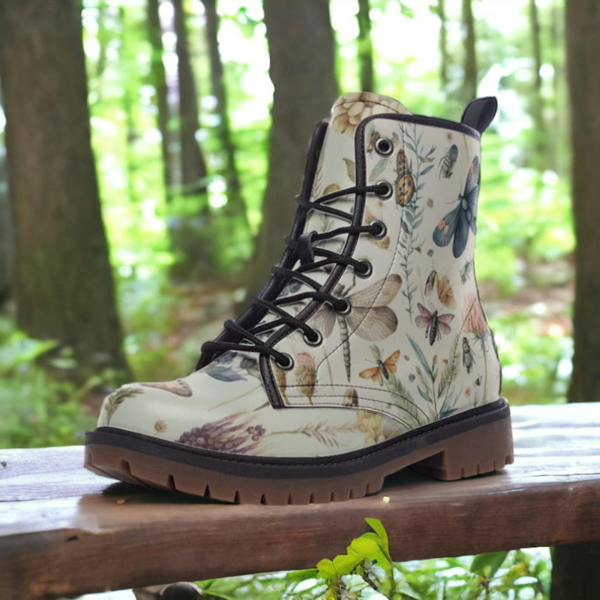 Hippie Art Zone - Woodland Wildflowers Butterflies Boots.