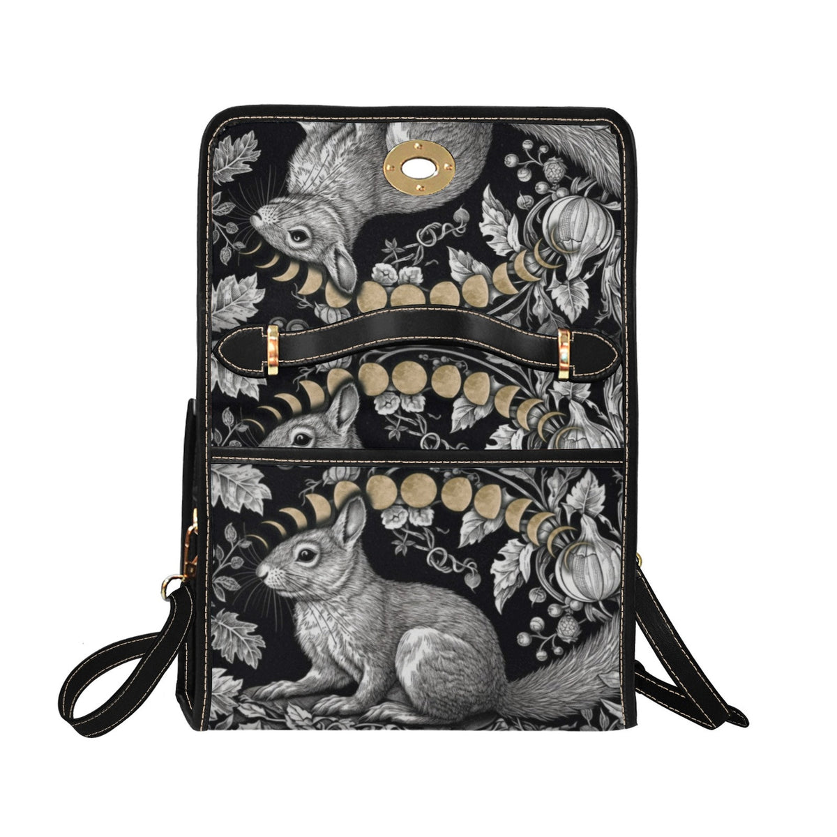 Moon Women Forest Squirrel Witchy Satchel Handbag For Boho Hippie