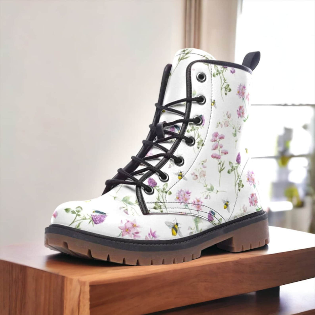 Hippie Art Zone - Botanical Floral Vegan Boots.