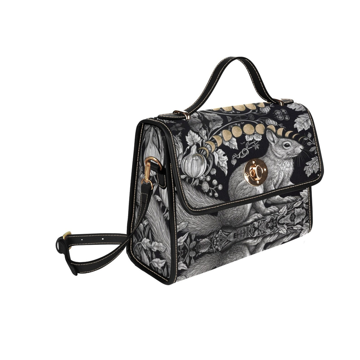 Moon Women Forest Squirrel Witchy Satchel Handbag For Boho Hippie