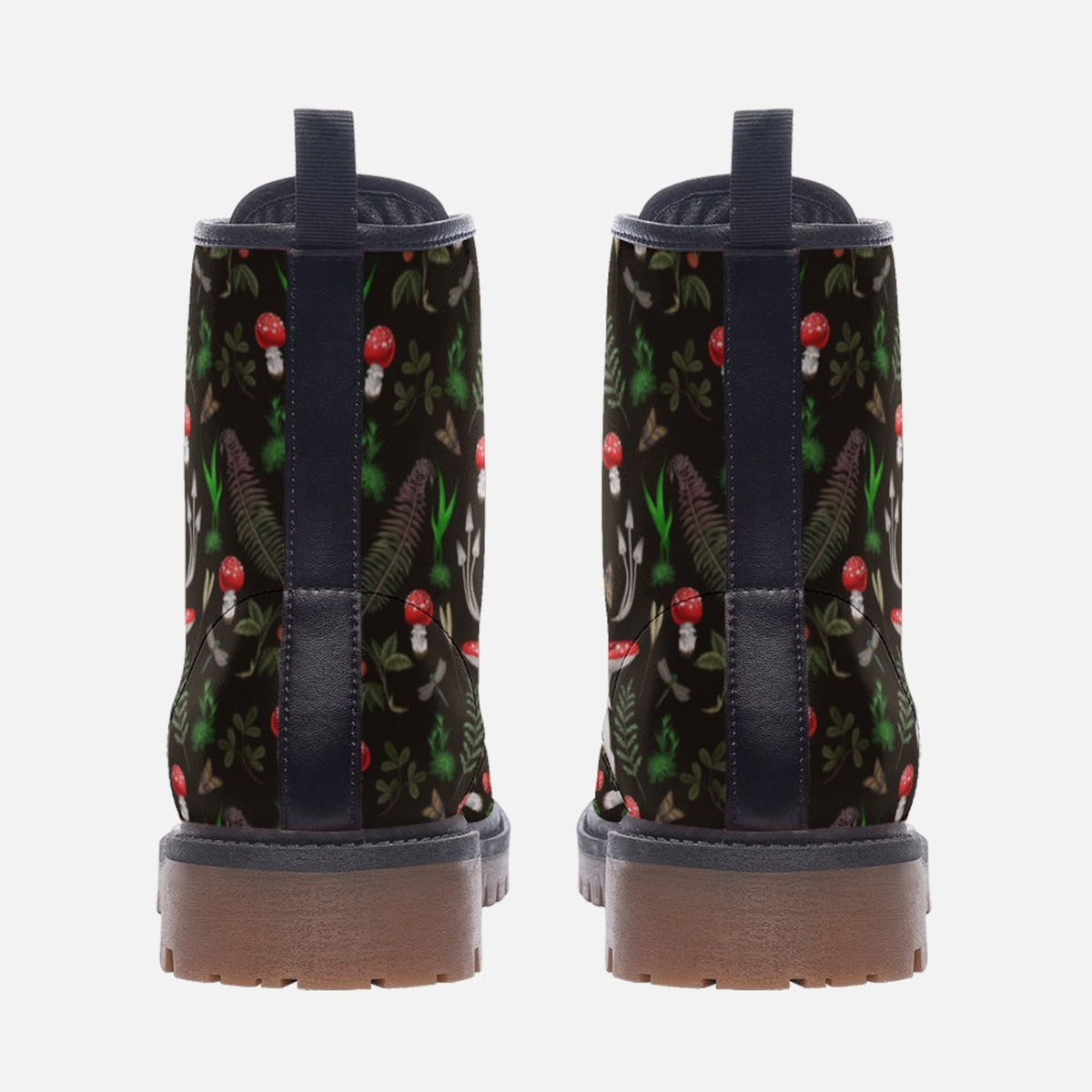 Hippie Art Zone - Amanita Mushrooms Combat Boots.