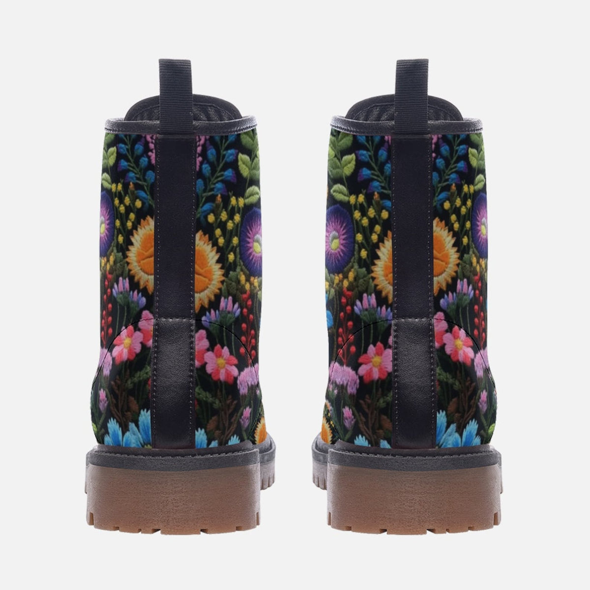 Hippie Art Zone - Dark Floral Vegan Boots.