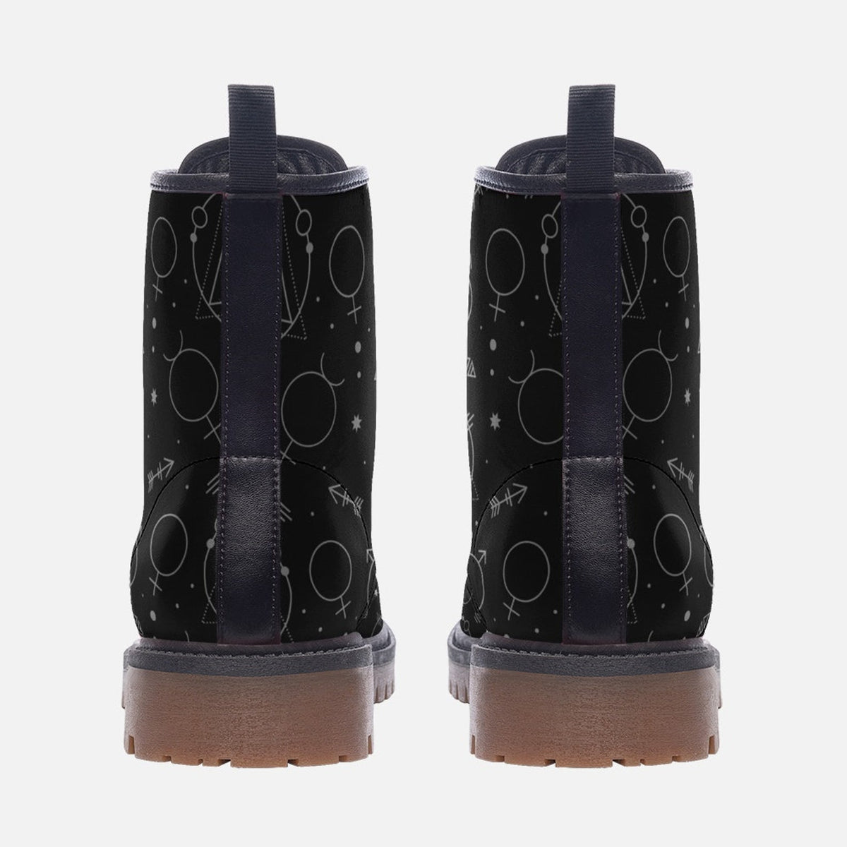 Hippie Art Zone - Mystical Occult Celestial Vegan Combat Boots.