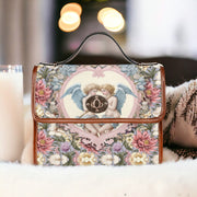 Pastel Romance Valentines Day Canvas Satchel Handbag For Boho Hippie