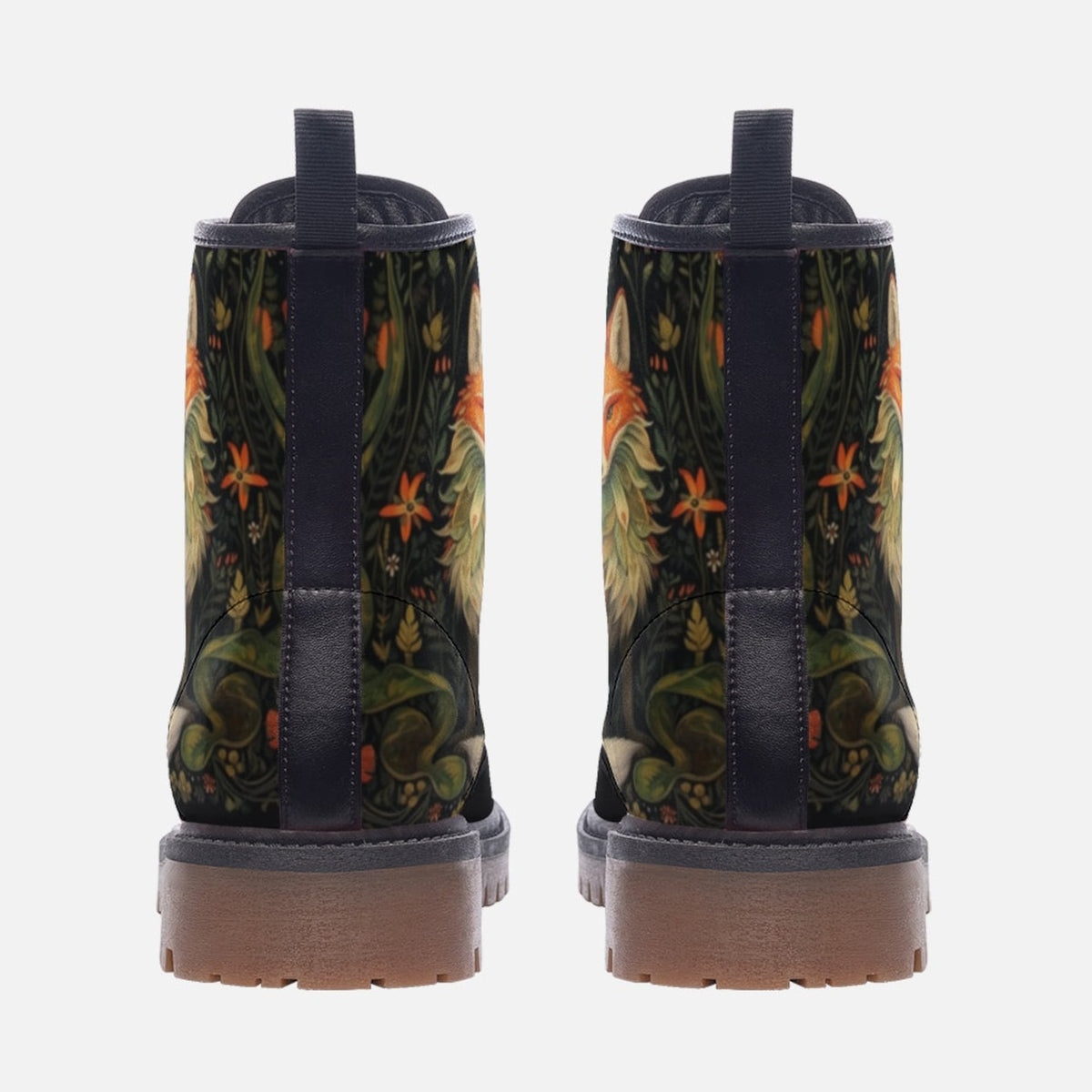 Hippie Art Zone - Dark Naturecore Fox Faux-Leather Boots.