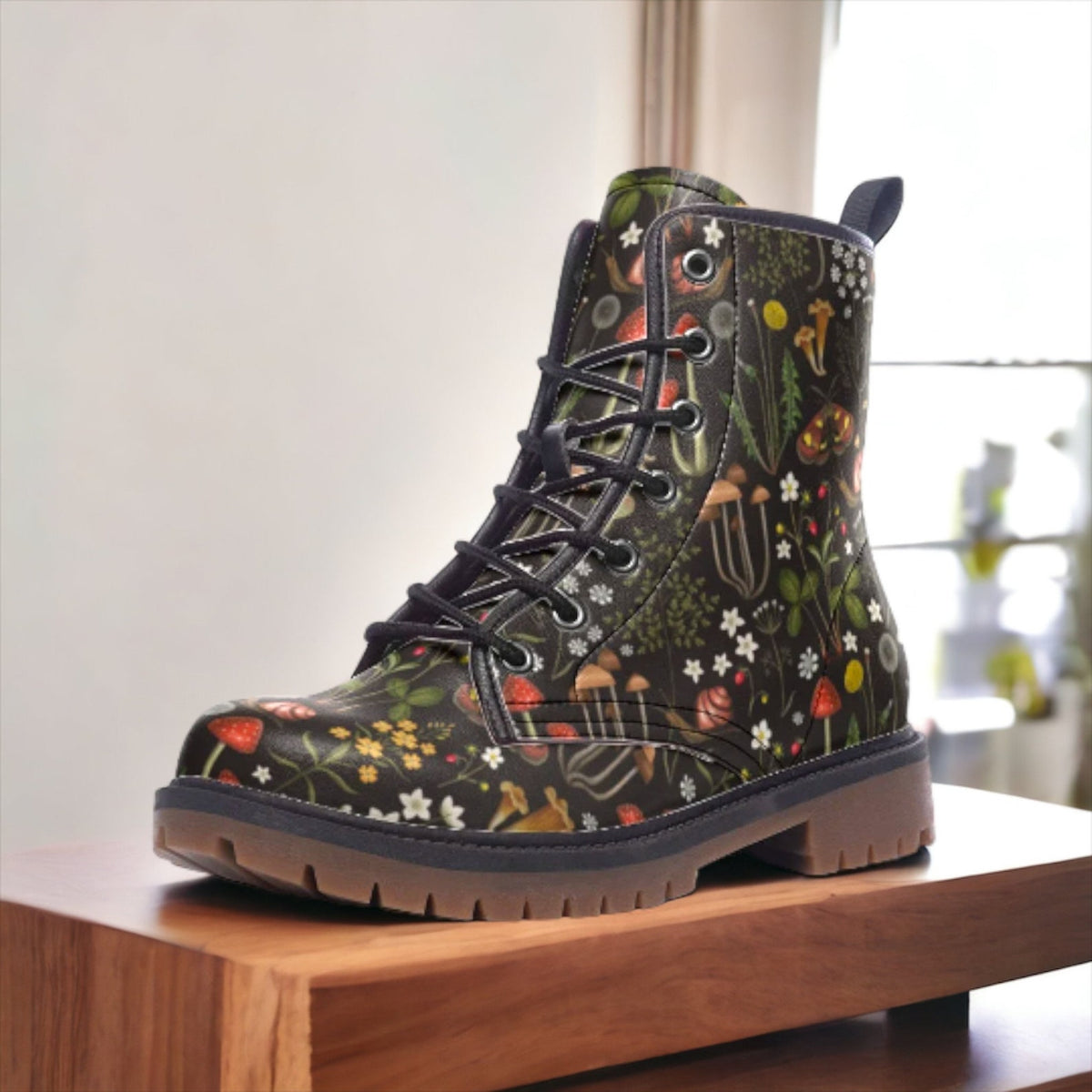 Hippie Art Zone - Faecore Mushroom Dark Forestcore Boots.