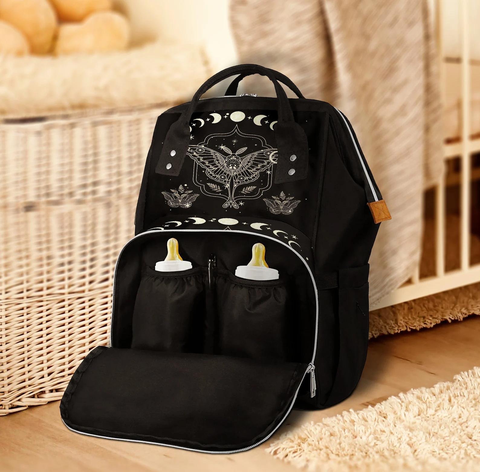 hippieartzone bag - Witchy Moon Phase Giant Mom Bag.