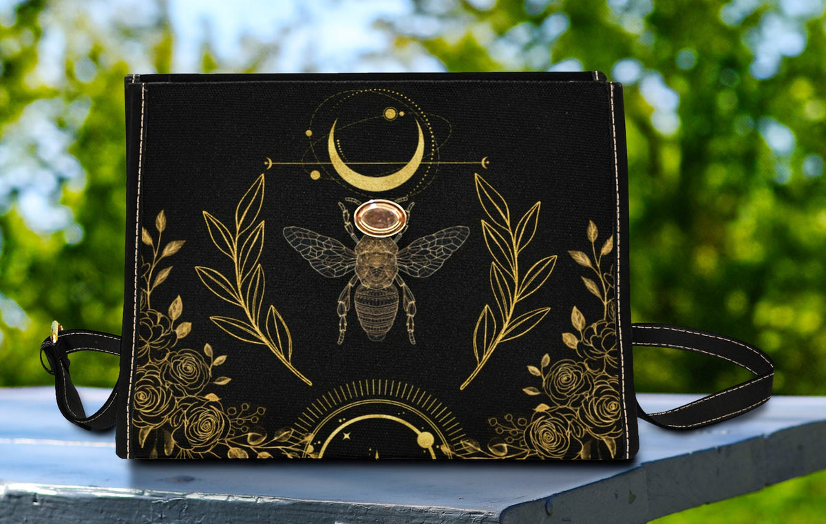 Bee Witch Canvas Satchel Handbag For Boho Hippie