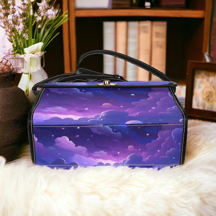 Purple Starry Sky Cute Cloud Witchy Handbag For Boho Hippie