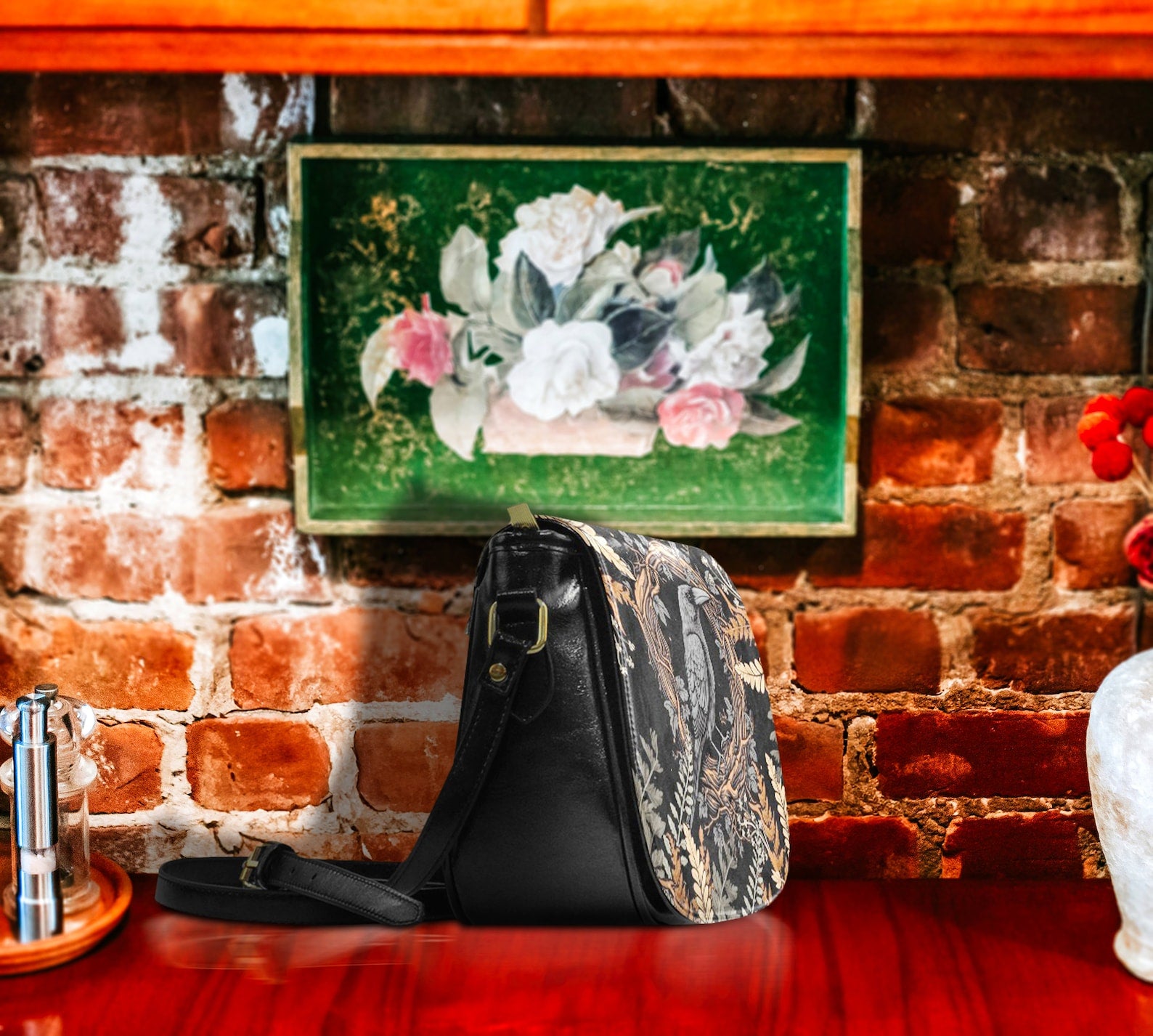 hippieartzone Bag - Witchy Crow Crossbody Bag.