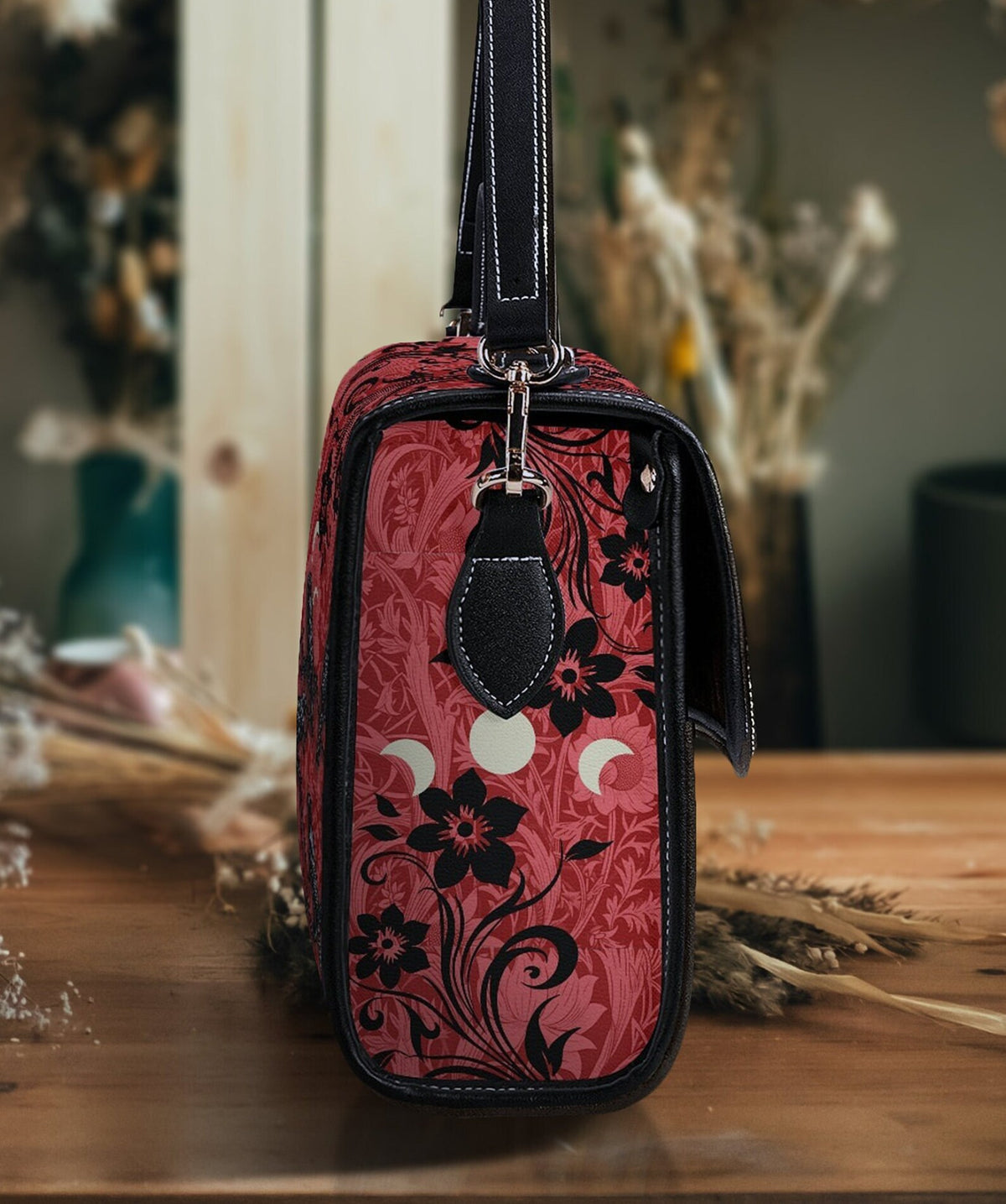 Witchy Raven Satchel Handbag For Boho Hippie