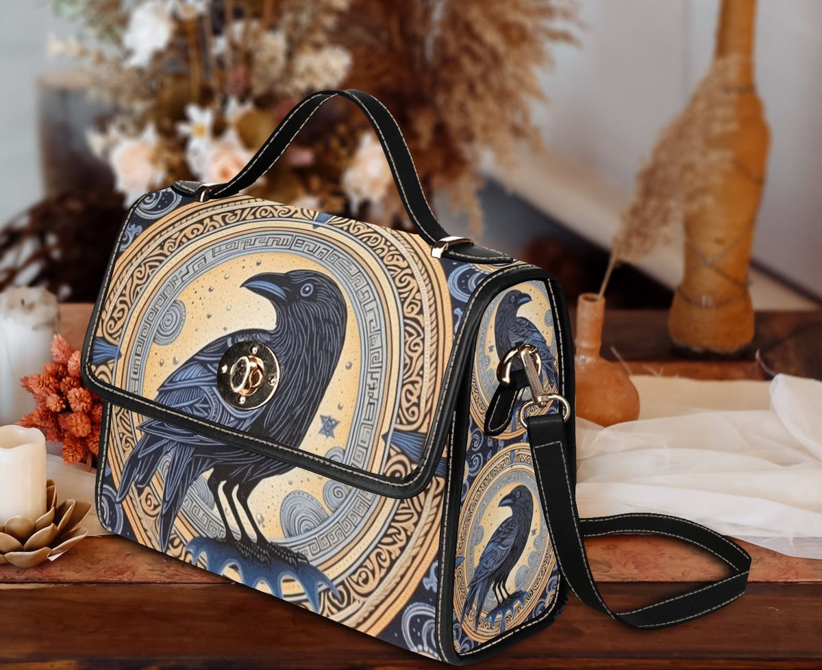 Raven Purse Gothic Bird Lover Satchel Witch Handbag For Boho Hippie