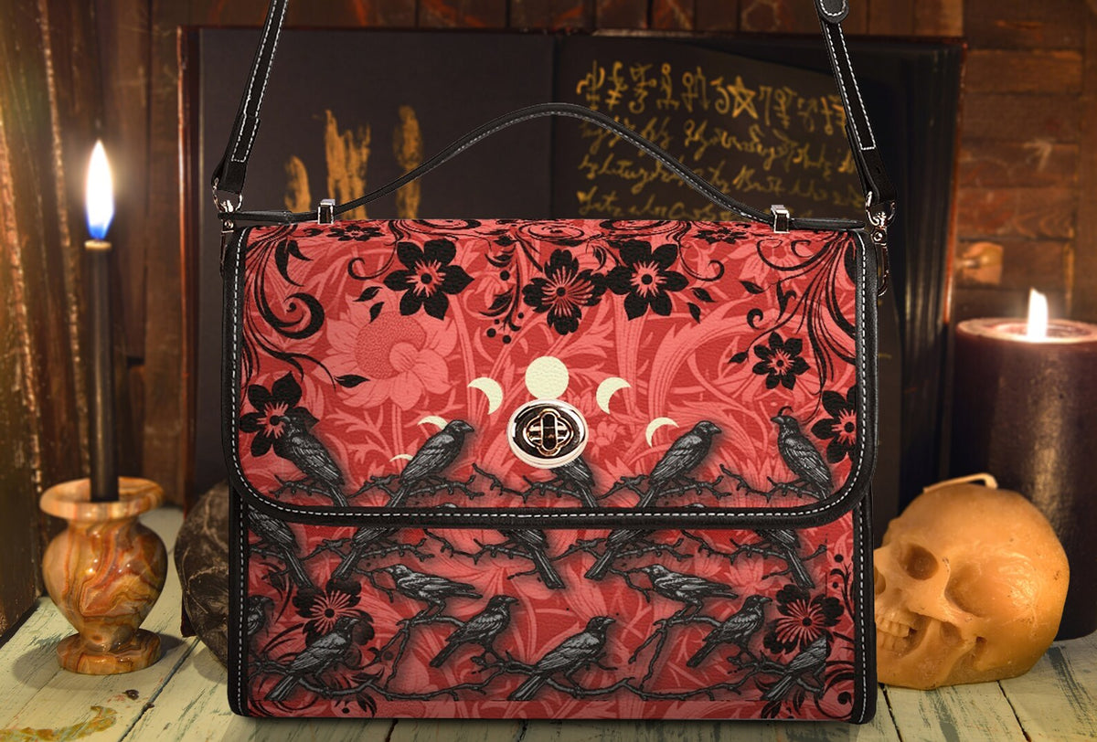 Witchy Raven Satchel Handbag For Boho Hippie