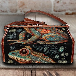 Lovers Toad Handbag Witchy Frog Satchel Handbag Boho Hippies Gift