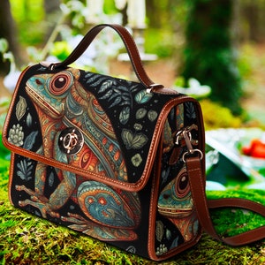 Lovers Toad Handbag Witchy Frog Satchel Handbag Boho Hippies Gift