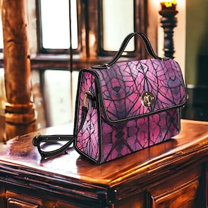 Pink Kawaii Goth Stained Glass Handbag For Boho Hippie