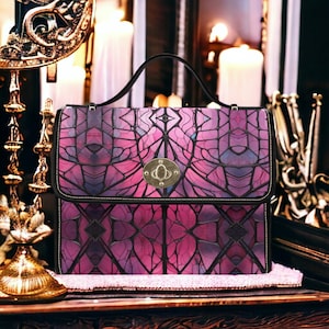 Pink Kawaii Goth Stained Glass Handbag For Boho Hippie