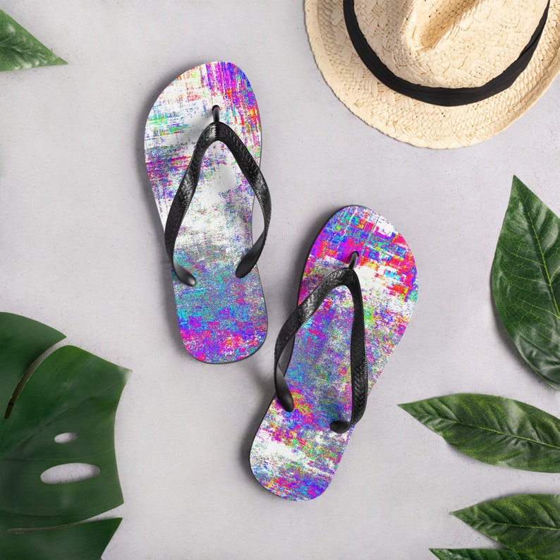 hippieartzone - Flip Flops Vaporwave Print Unisex.