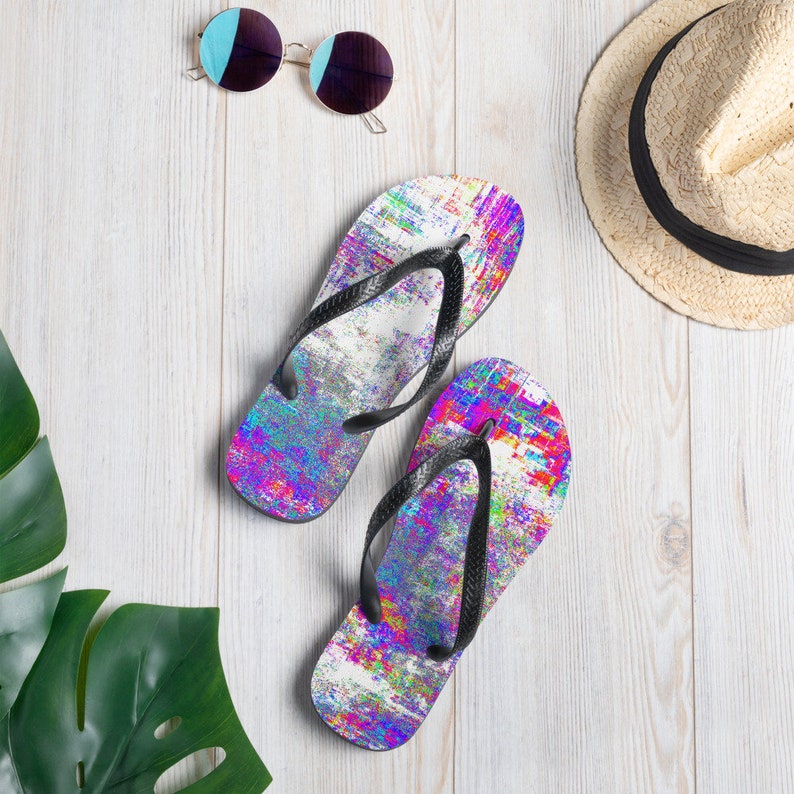 hippieartzone - Flip Flops Vaporwave Print Unisex.