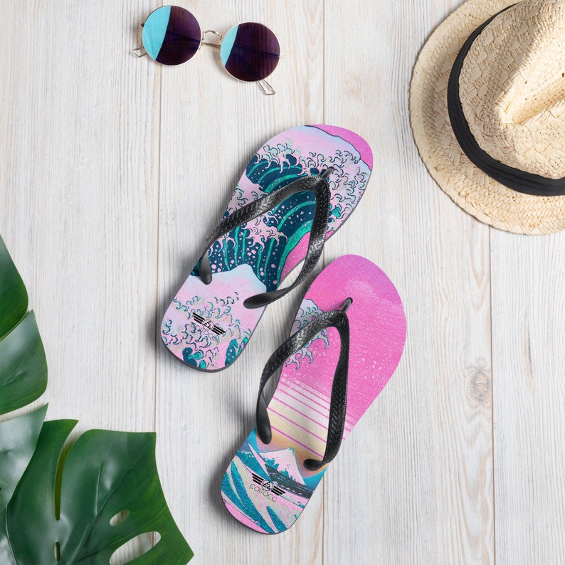 hippieartzone - Vaporwave Flip Flops.