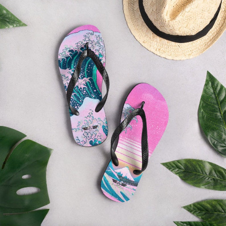 hippieartzone - Vaporwave Flip Flops.