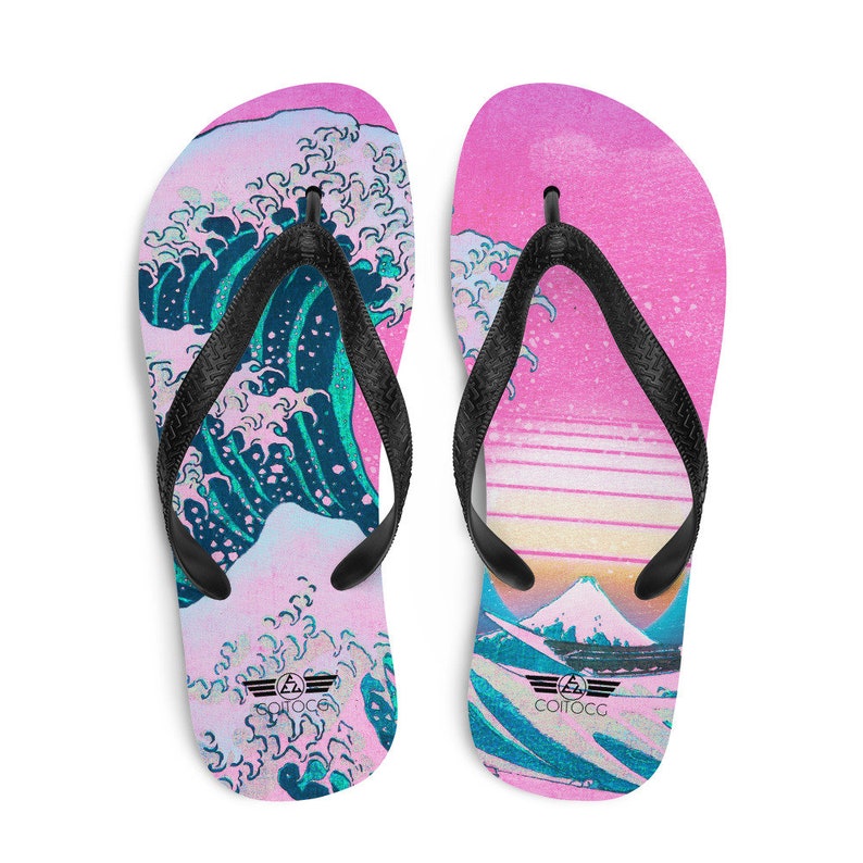 hippieartzone - Vaporwave Flip Flops.