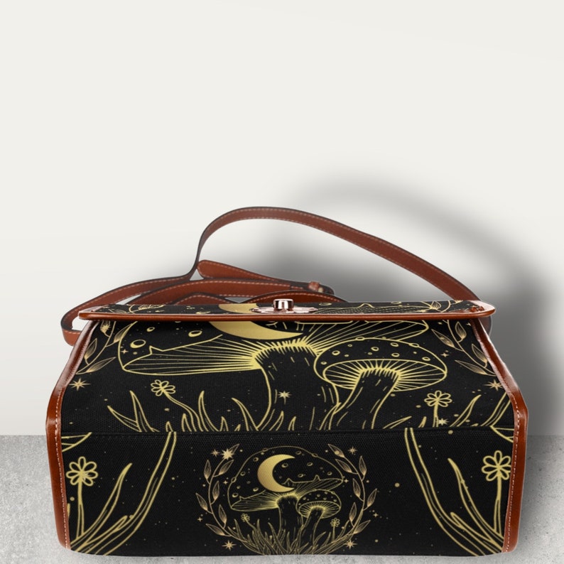 Witch Mushroom Moon Satchel Handbag Mystical Boho Hippie Style