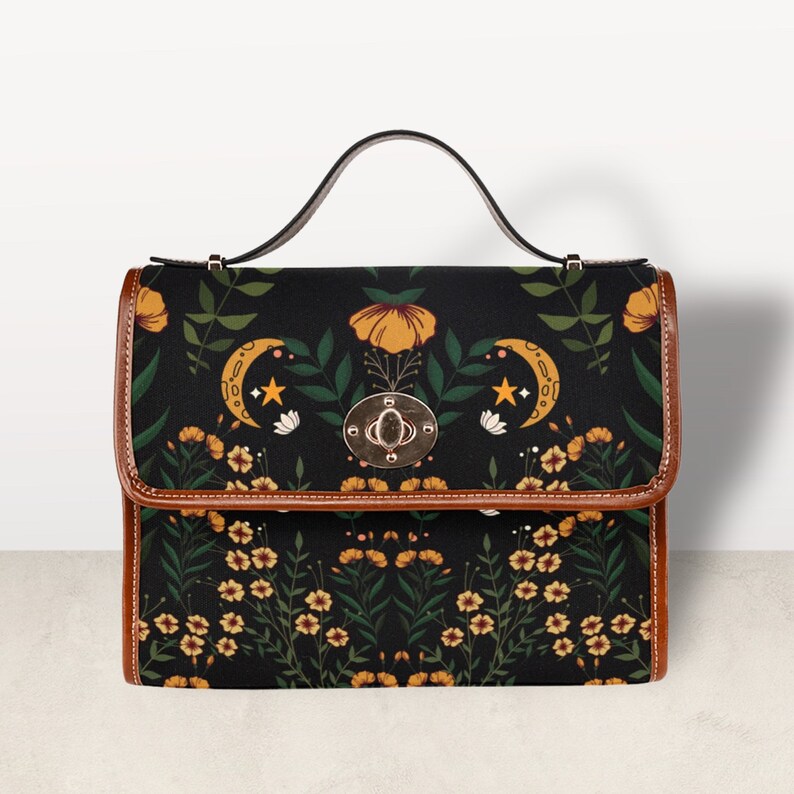 Cottagecore Witch Floral Witchy Satchel Handbag For Boho Hippies