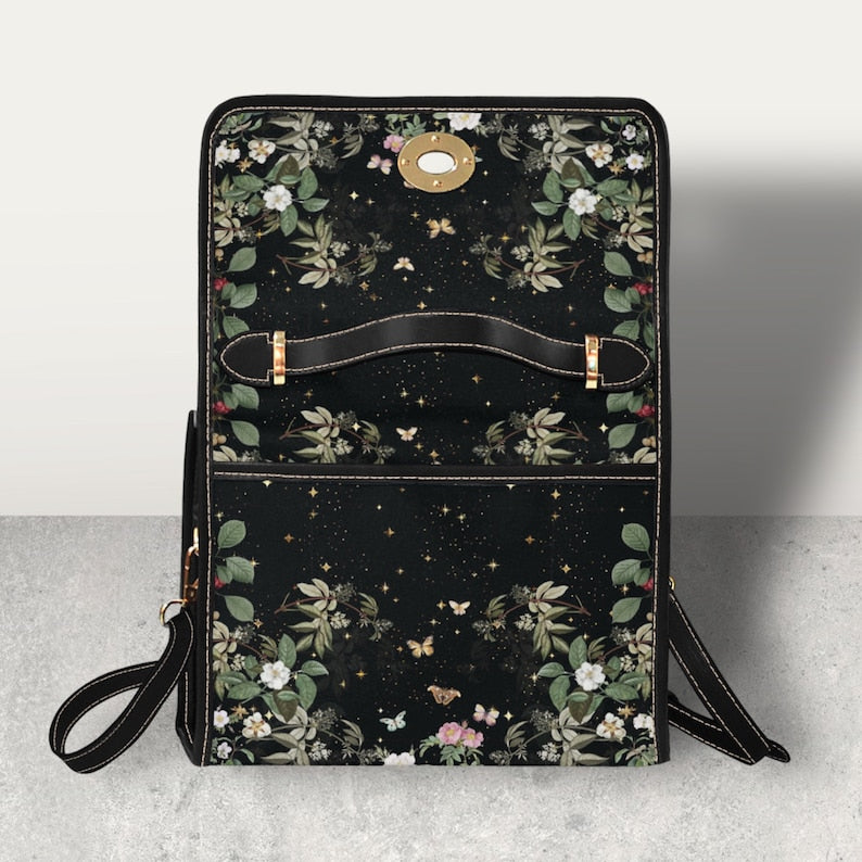 Witchy Satchel Handbag Cottagecore Nature Green Design For Boho Hippies