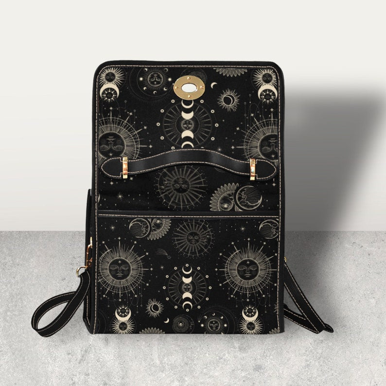Cottagecore Witch Rose Moon Satchel Handbag For Boho Hippies