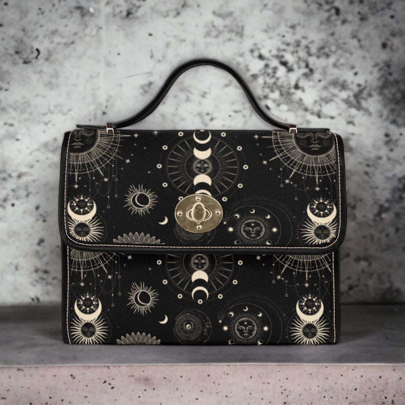 Cottagecore Witch Rose Moon Satchel Handbag For Boho Hippies
