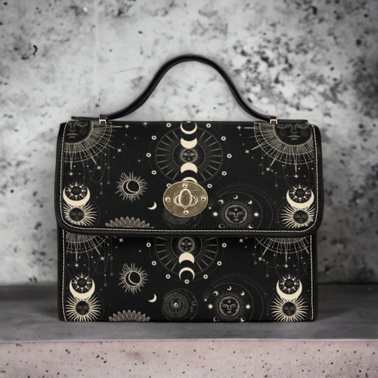 Cottagecore Witch Rose Moon Satchel Handbag For Boho Hippies