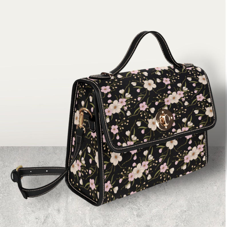 Sakura Blossom Boho Cottagecore Witchy Satchel Handbag For Boho Hippies