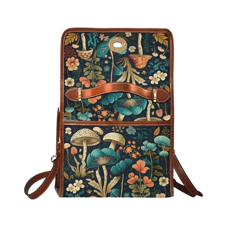 Boho Botanical Mushrooms Witchy Satchel Handbag For Hippie