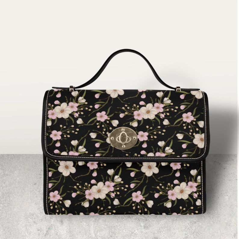 Sakura Blossom Boho Cottagecore Witchy Satchel Handbag For Boho Hippies